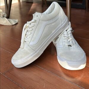 Vans Off-White Suede Sneakers with Zipper